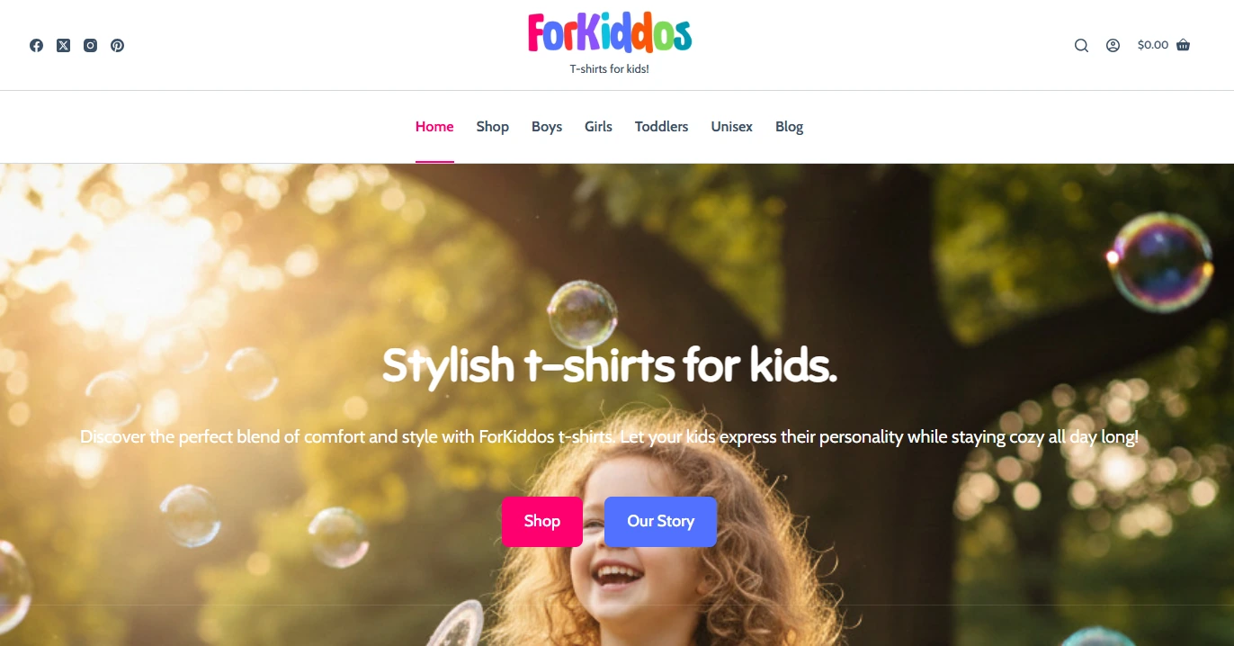 ForKiddos website developed by Haketi