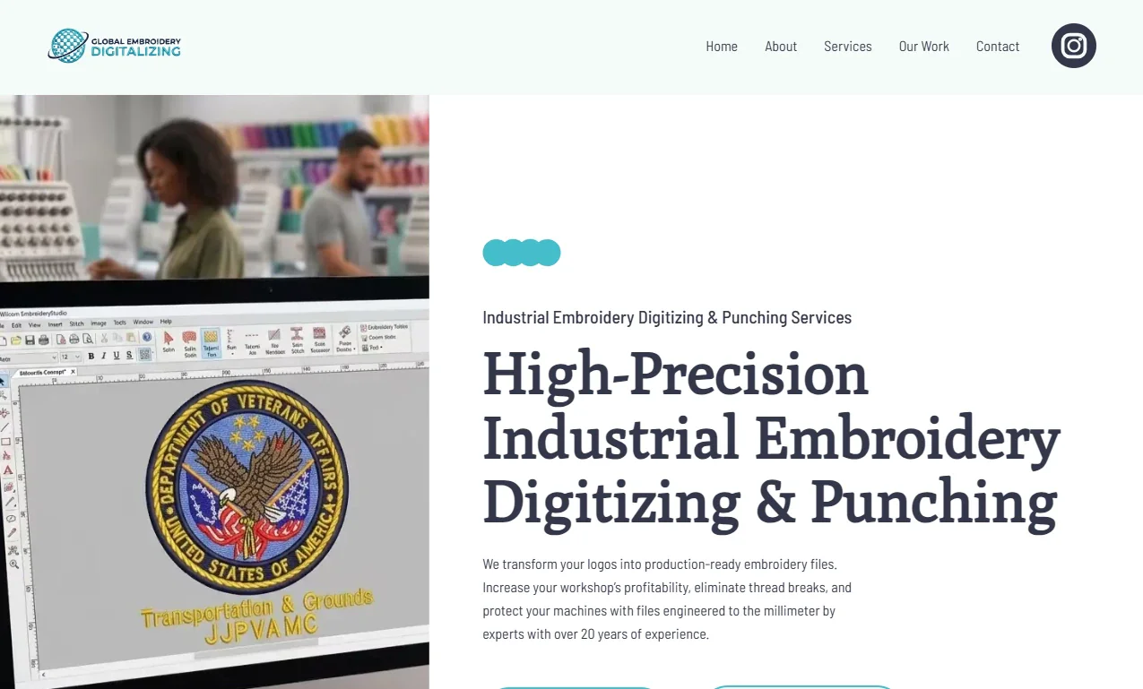 Global Embroidery Digitalizing | Haketi Global Embroidery Digitalizing website designed by Haketi